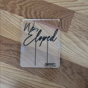 RawKraft 'We Eloped' Cake Topper